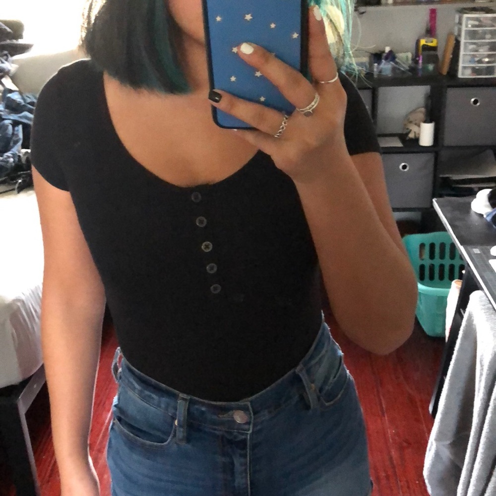 t-shirt half button bodysuit